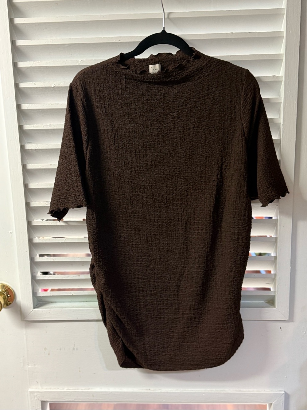 a new day Brown Textured Short-Sleeve Blouse